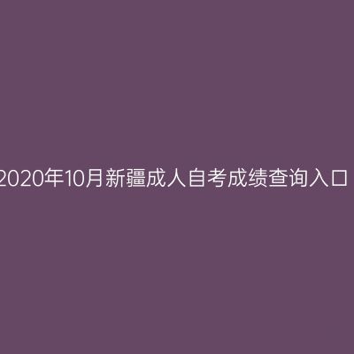 2020年10月新疆成人自考成绩查询入口