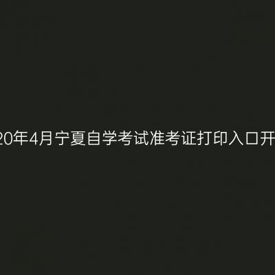 2020年4月宁夏自学考试准考证打印入口开通