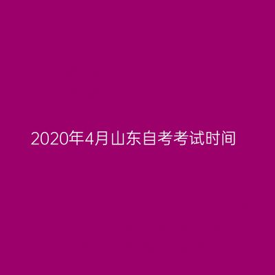 2020年4月山东自考考试时间