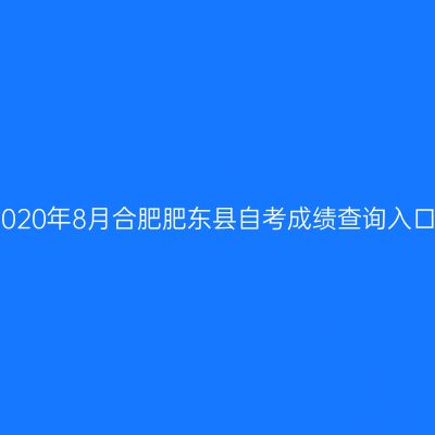 2020年8月合肥肥东县自考成绩查询入口