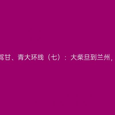 2020年秋租车自驾甘、青大环线（七）：大柴旦到兰州，青海湖，塔尔寺