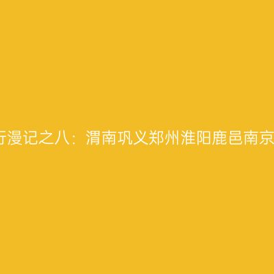 2020自驾西行漫记之八：渭南巩义郑州淮阳鹿邑南京篇（结束篇）