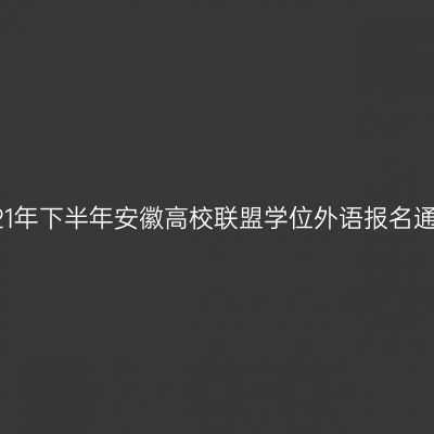 2021年下半年安徽高校联盟学位外语报名通知