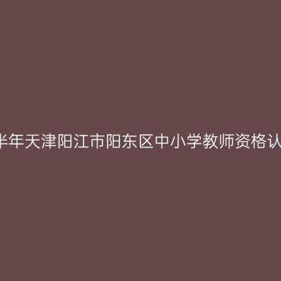 2021上半年天津阳江市阳东区中小学教师资格认定公告