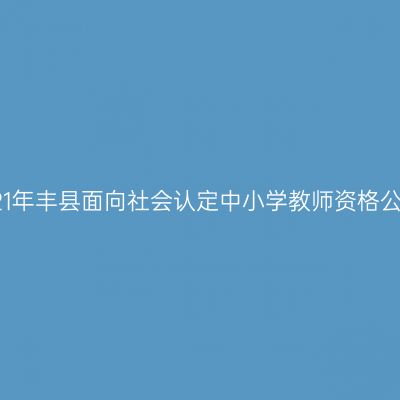 2021年丰县面向社会认定中小学教师资格公告