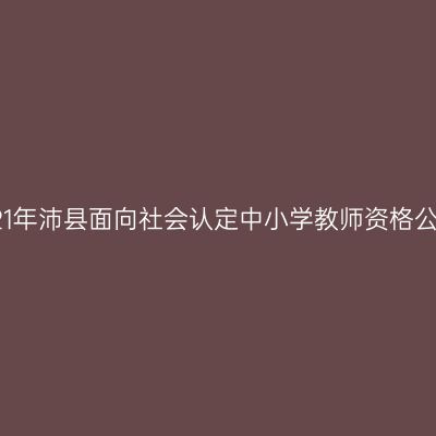 2021年沛县面向社会认定中小学教师资格公告