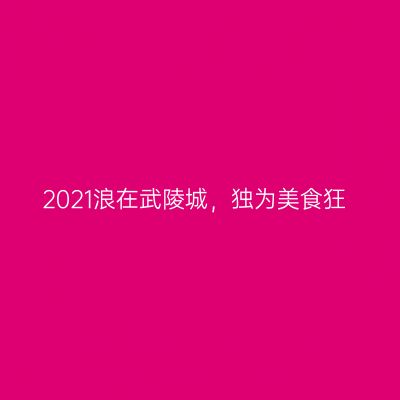 2021浪在武陵城，独为美食狂