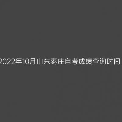 2022年10月山东枣庄自考成绩查询时间