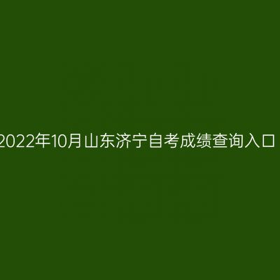 2022年10月山东济宁自考成绩查询入口