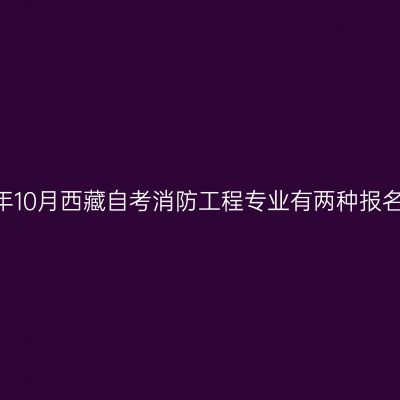 2022年10月西藏自考消防工程专业有两种报名方法