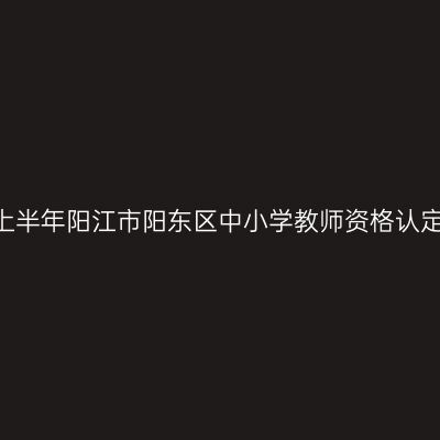 2022上半年阳江市阳东区中小学教师资格认定条件