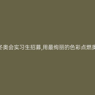 2022年冬奥会实习生招募,用最绚丽的色彩点燃奥运时刻