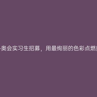 2022年冬奥会实习生招募，用最绚丽的色彩点燃奥运时刻