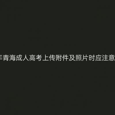 2022年青海成人高考上传附件及照片时应注意什么？