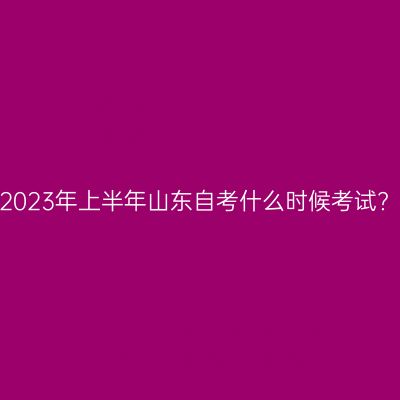 2023年上半年山东自考什么时候考试?