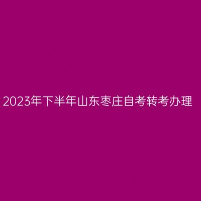 2023年下半年山东枣庄自考转考办理
