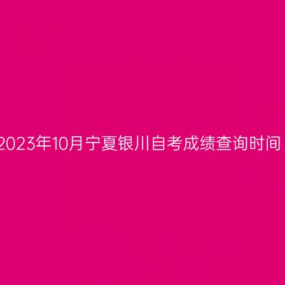 2023年10月宁夏银川自考成绩查询时间
