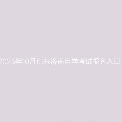 2023年10月山东济南自学考试报名入口