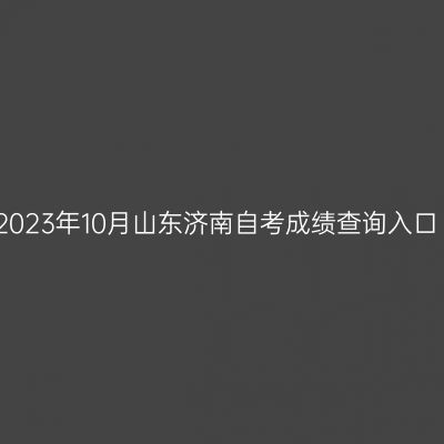 2023年10月山东济南自考成绩查询入口