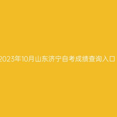 2023年10月山东济宁自考成绩查询入口