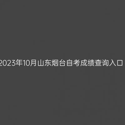 2023年10月山东烟台自考成绩查询入口