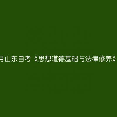 2023年10月山东自考《思想道德基础与法律修养》考试真题