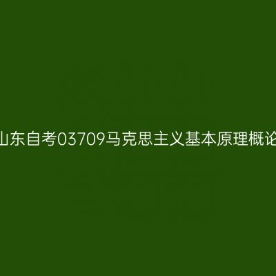 2023年10月山东自考03709马克思主义基本原理概论真题及答案