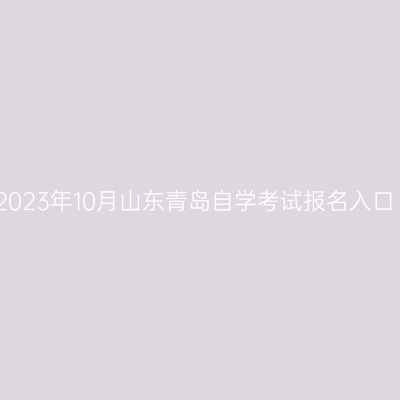 2023年10月山东青岛自学考试报名入口