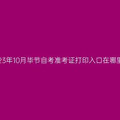 2023年10月毕节自考准考证打印入口在哪里?