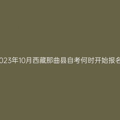 2023年10月西藏那曲县自考何时开始报名