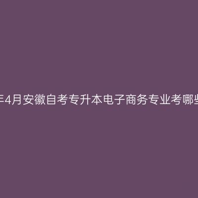 2023年4月安徽自考专升本电子商务专业考哪些科目