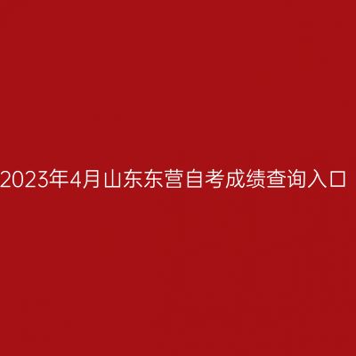 2023年4月山东东营自考成绩查询入口