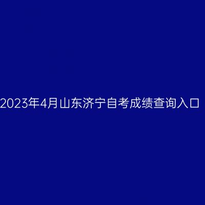 2023年4月山东济宁自考成绩查询入口