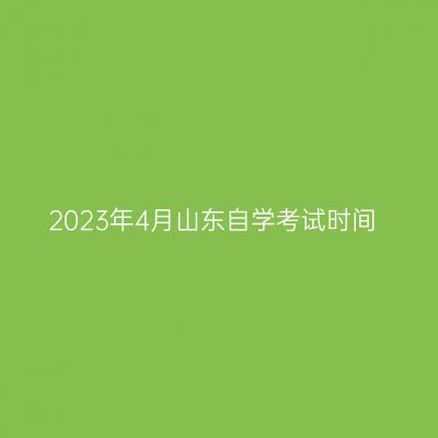 2023年4月山东自学考试时间