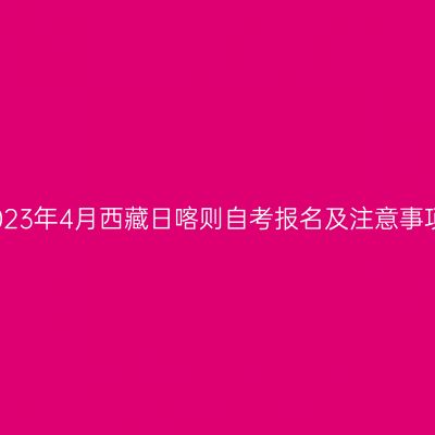 2023年4月西藏日喀则自考报名及注意事项