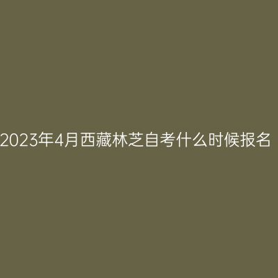 2023年4月西藏林芝自考什么时候报名