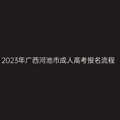 2023年广西河池市成人高考报名流程