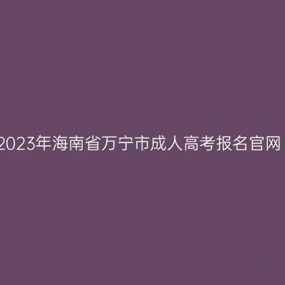 2023年海南省万宁市成人高考报名官网