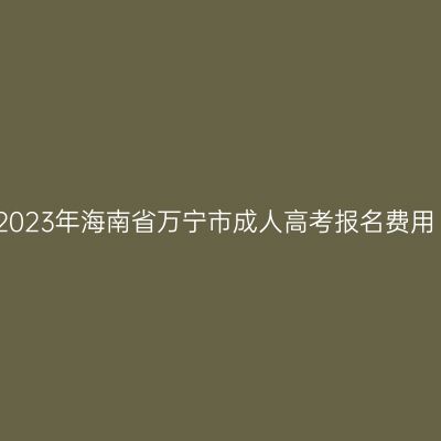 2023年海南省万宁市成人高考报名费用