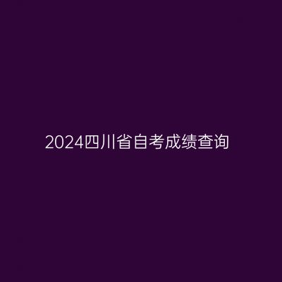 2024四川省自考成绩查询