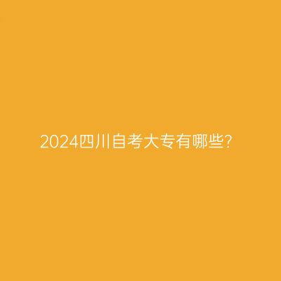 2024四川自考大专有哪些？