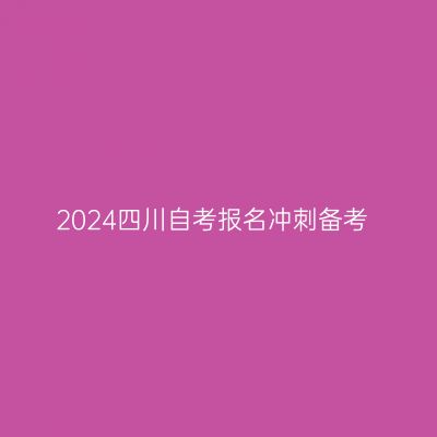 2024四川自考报名冲刺备考