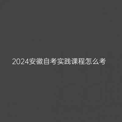 2024安徽自考实践课程怎么考