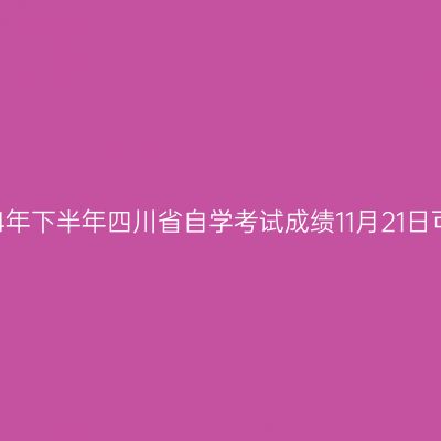 2024年下半年四川省自学考试成绩11月21日可查