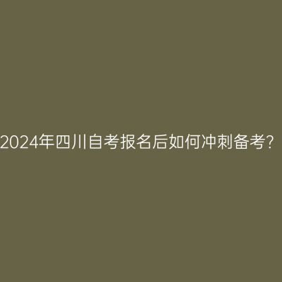2024年四川自考报名后如何冲刺备考？