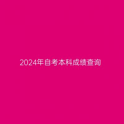 2024年自考本科成绩查询