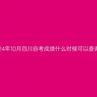 2024年10月四川自考成绩什么时候可以查询?
