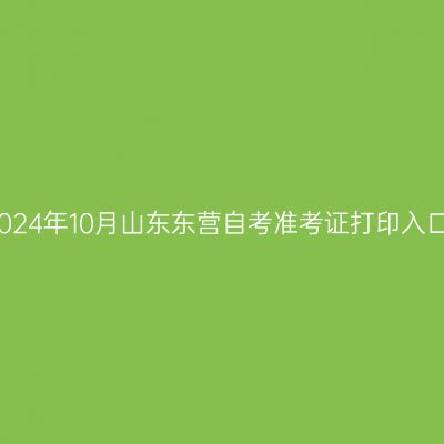 2024年10月山东东营自考准考证打印入口