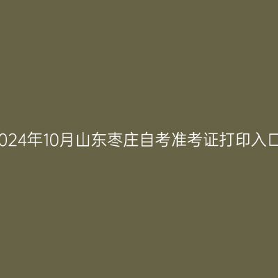 2024年10月山东枣庄自考准考证打印入口