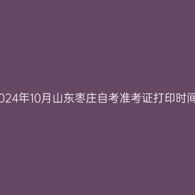 2024年10月山东枣庄自考准考证打印时间